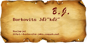 Borkovits Jákó névjegykártya